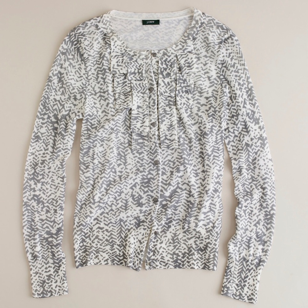 J. Crew Strada Ruffle Cardigan - Picture 2 of 8